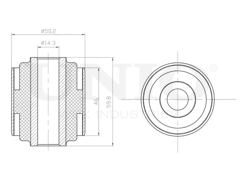 Сайлентблок заднего продольного рычага UNIO RMP-20380