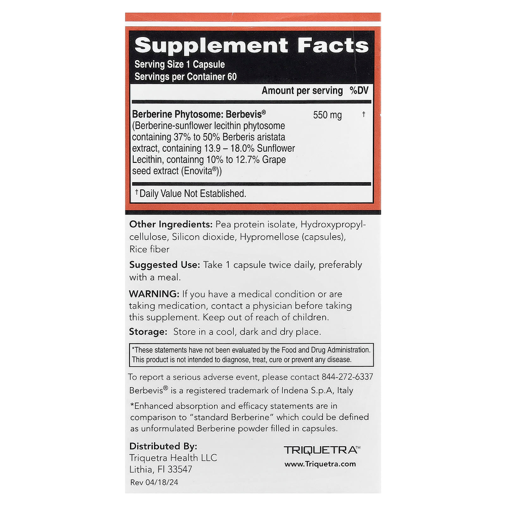 Triquetra Health, SoActive®, берберин, 60 капсул