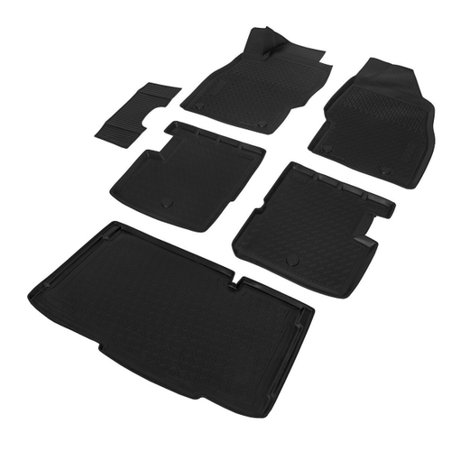 Коврики в салон и багажник автомобиля (комплект) Rival для Opel Corsa D хэтчбек 3/5-дв. 2006-2014, полиуретан, с крепежом, 6 частей, K14203002-1