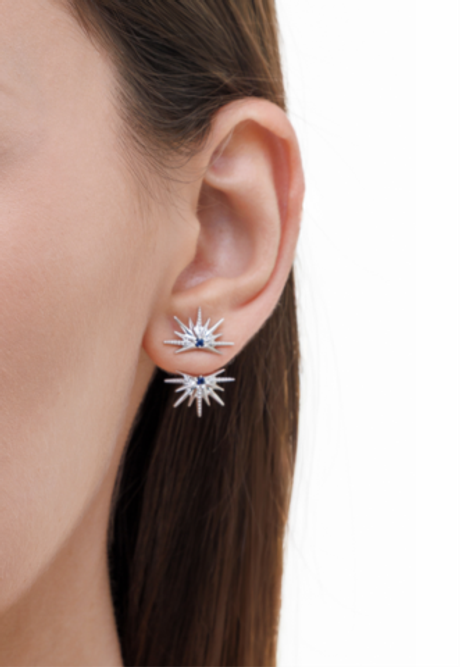 Серьги-джекеты «Две полузвезды»