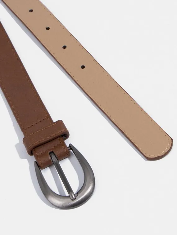 Ремень женский, ширина 2,3 см, гладкий, пряжка металл, цвет светло-коричневый