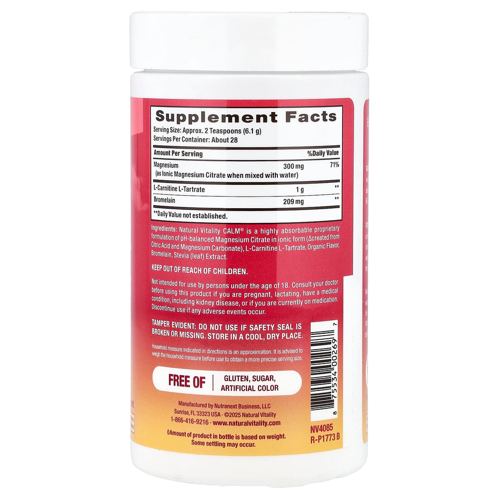 Natural Vitality, CALM® Specials Muscles, смесь для приготовления напитка с цитратом магния, арбуз, 170 г (6 унций)