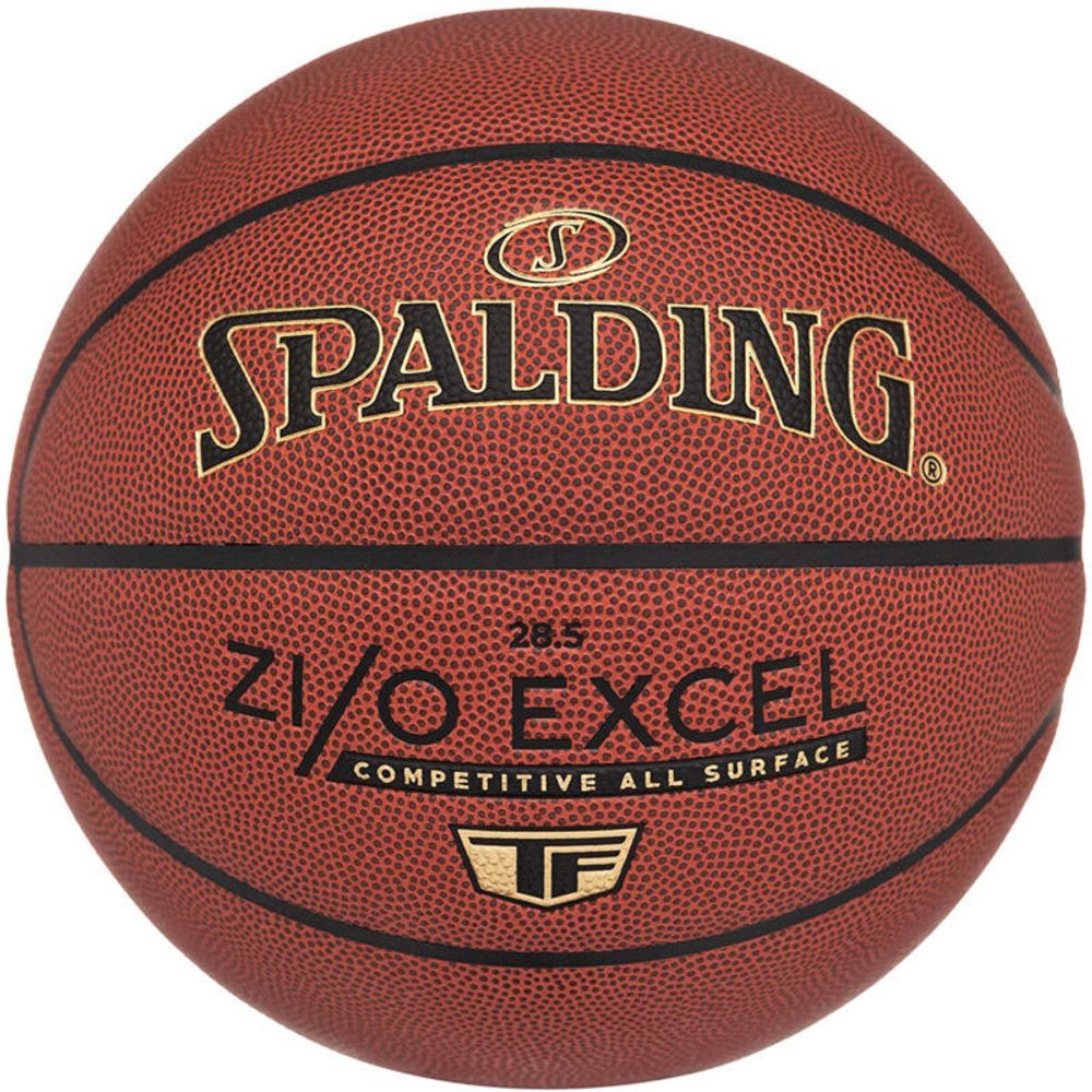 Мяч баск. SPALDING TF ZiO Excel, 76940z, р.7, композит. кожа (ПУ), коричнево-черный