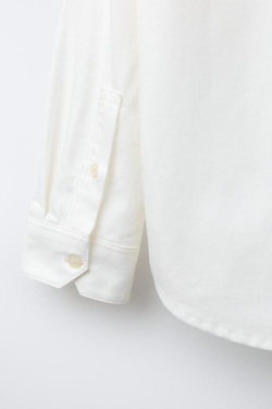 ZARA ХЛОПКОВАЯ РУБАШКА, ЭКРЮ