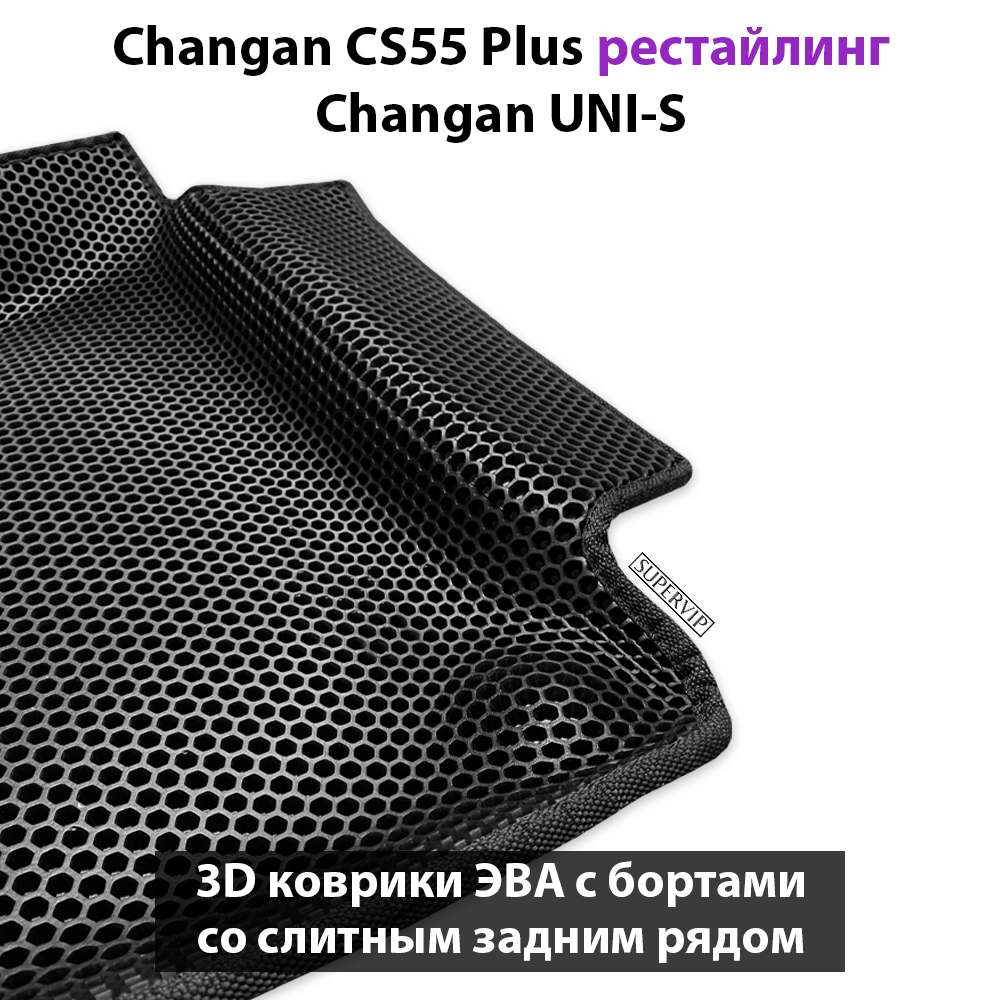 Автомобильные коврики ЭВА со слитным задним рядом для Changan CS55 Plus (21-н.в.) рестайлинг/ Changan UNI-S