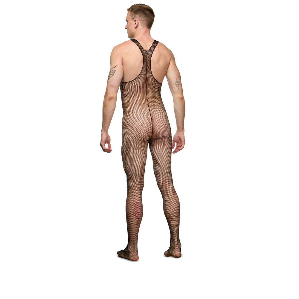 Черный мужской кэтсьюит-сетка (Размер: L-XL) (Цвет: черный)