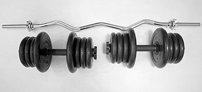 Комплект 2 гантели и гриф w-образный общий вес 60 кг арт2