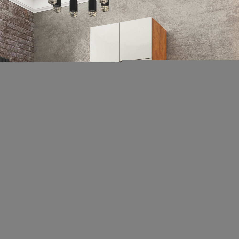 Шкаф Агератум МДФ двухсекционный с антресолью Лайн флай (0,27) А10029 матовая - Орех Экко 9459  120*45*240