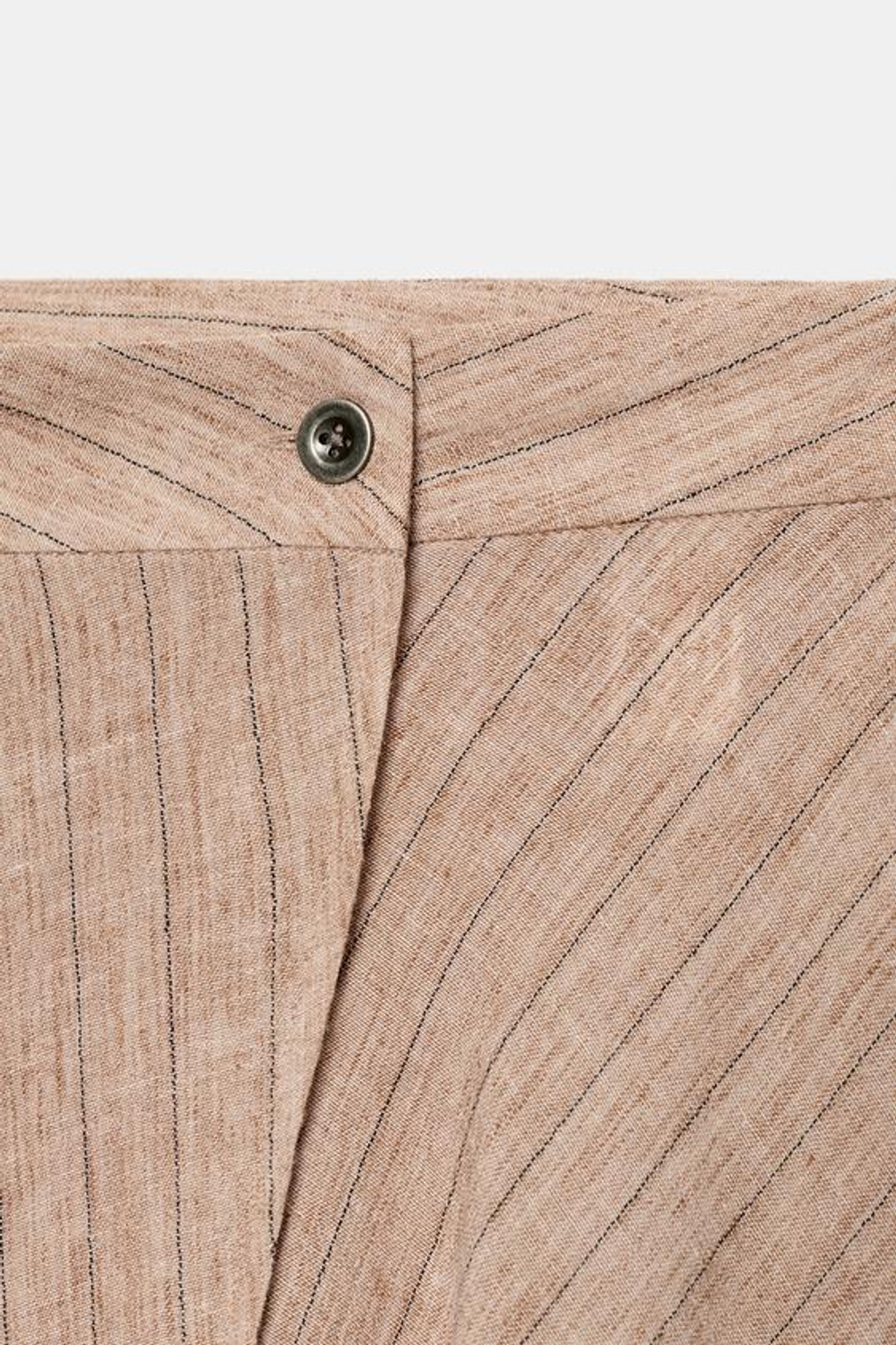 ZARA ЮБКА АСИММЕТРИЧНОГО КРОЯ В ПОЛОСКУ, СВЕТЛО-КОРИЧНЕВЫЙ