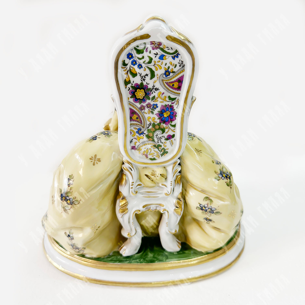 Фарфоровая статуэтка "Чаепитие". Фарфор, круж. фарфор, роспись. Германия. ХХ в.