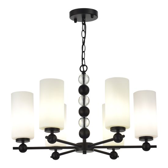 SL2003.403.06 Люстра подвесная ST-Luce черный/белый E27 6*40W AURORA