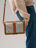 Сумка с пайетками Azaro 30753 коричневый лист