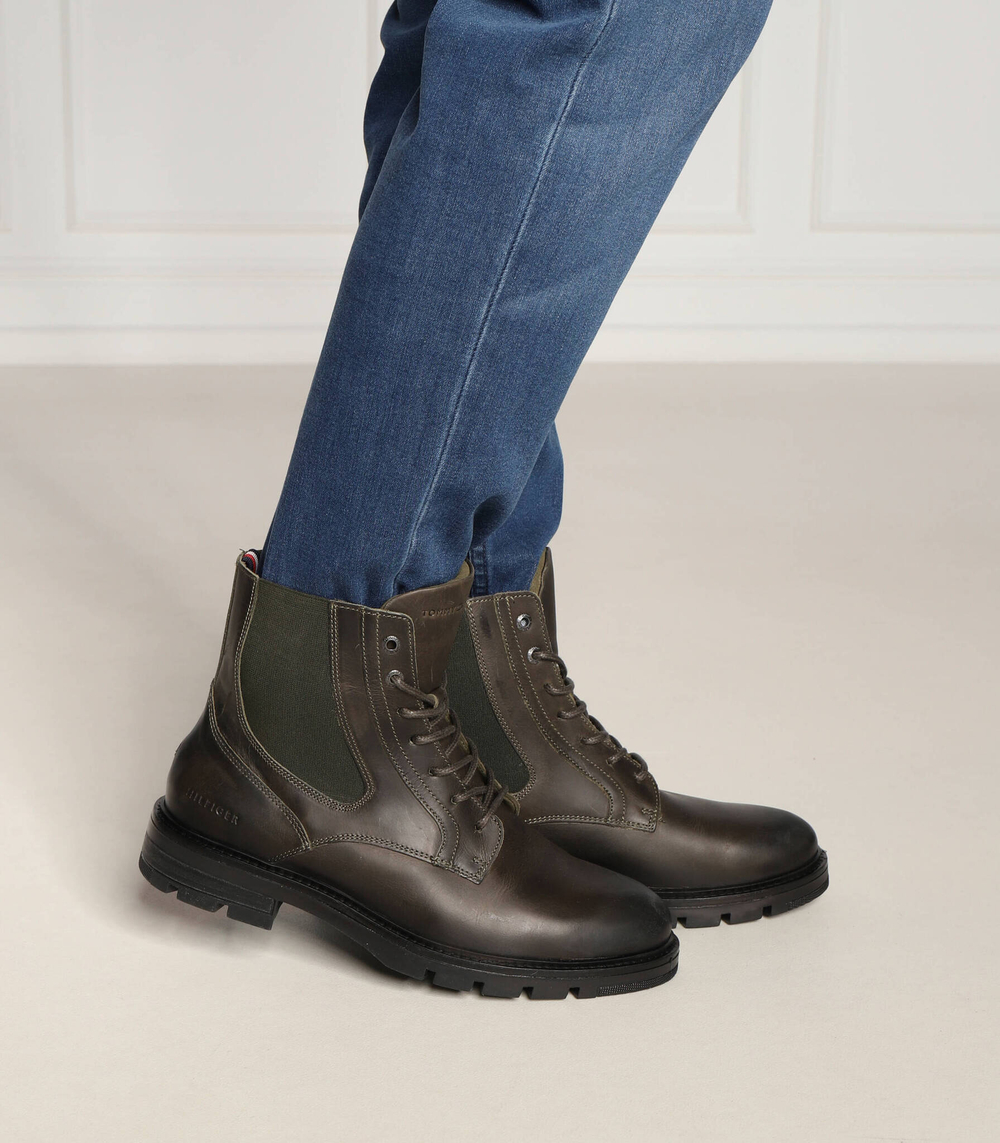 Кожаные челси lace up Tommy Hilfiger - коричневый(FM0FM04204)