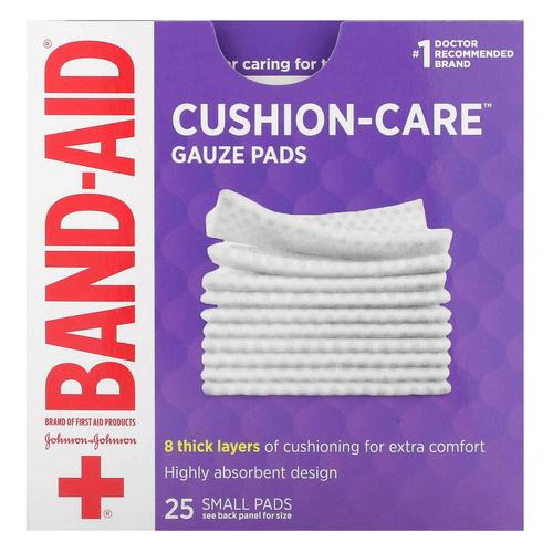 Band Aid, Cushion-Care, марлевые салфетки, маленькие, 25 шт.