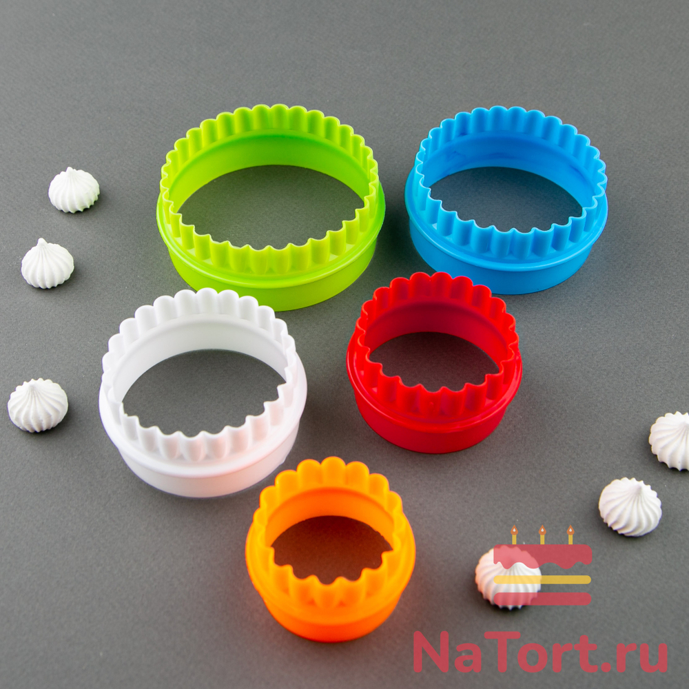 Набор форм для печенья «Круг/Волна», 5 шт