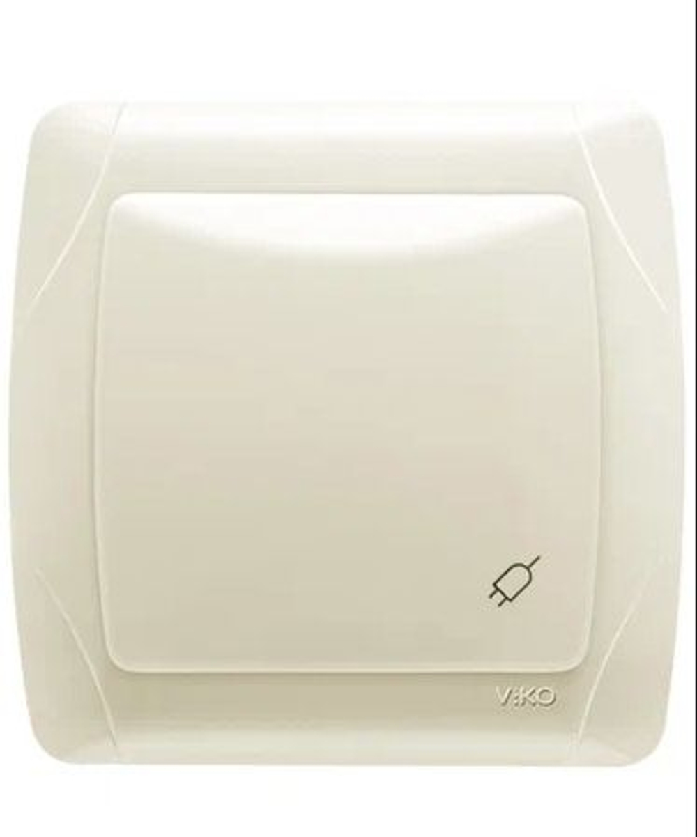 Розетка 1-я с крышкой VIKO Carmen кремовая