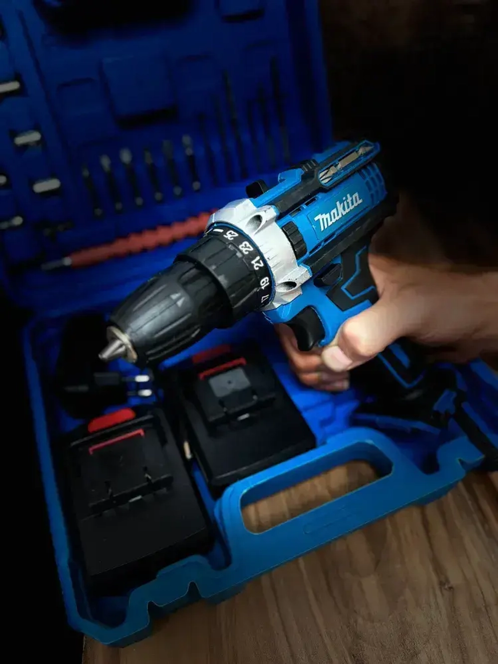 Дрель шуруповерт аккумуляторный 2 АКБ 48V/48В, 25 Нм, с набором насадок