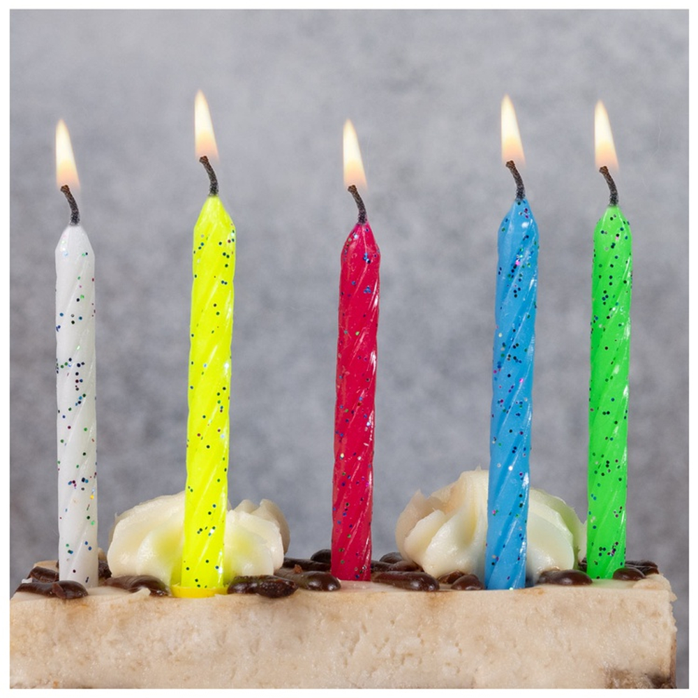 Свечи для торта с подставками блеск 10шт