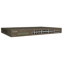Коммутатор TENDA TEG5328F Коммутатор L3 управляемый в стойку 24-Ports 10 / 100 / 1000Base-T + 4-Ports 1000 Base-X SFP