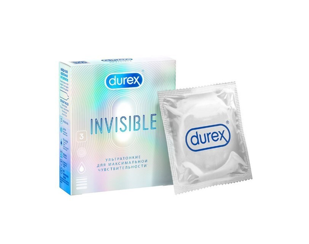 Durex Invisible (ультратонкие) Презервативы 3шт.