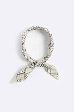 ZARA БАНДАНА В КЛЕТКУ, БЕЖЕВЫЙ