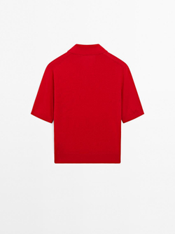 Massimo Dutti Футболка с воротником поло, красный
