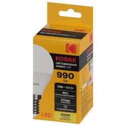 Лампа светодиодная Kodak LED P45-11W-830-E14 K 11Вт шар теплый белый свет Е14 | Kodak