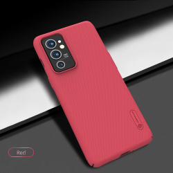 Тонкий жесткий чехол красного цвета от Nillkin для смартфон Oneplus 9RT, серия Super Frosted Shield
