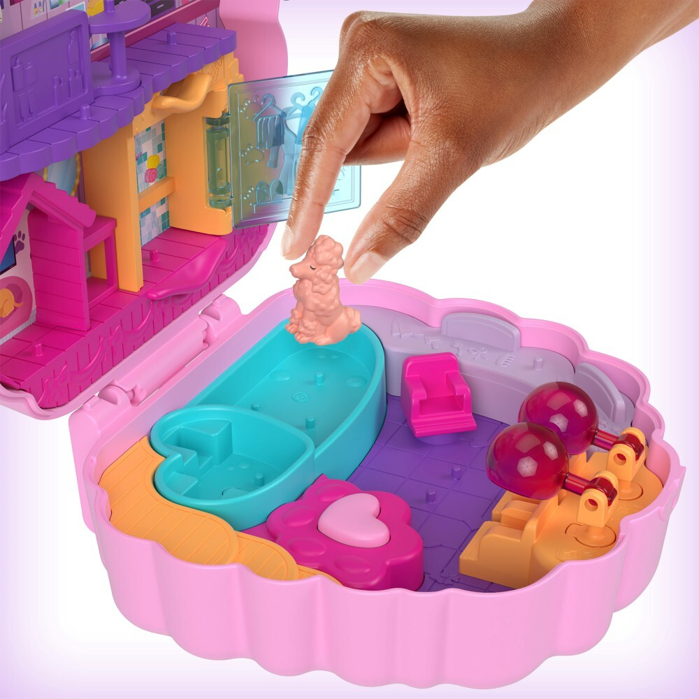 Polly Pocket - Пудель салон красоты Компактный набор 2 куклы + аксессуары HKV35 / артикул   FRY35 HKV35  / GTIN 194735109135