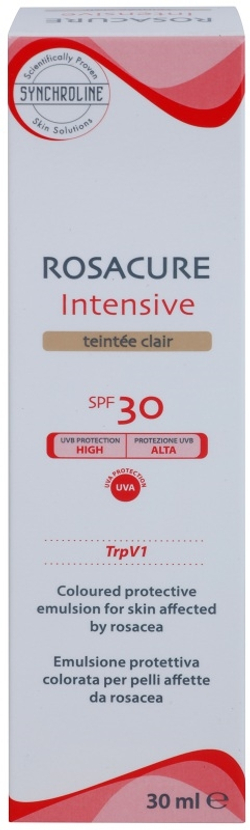 Synchroline Rosacure Intensive - Тонизирующая эмульсия для чувствительной к красноте кожи SPF 30 оттенок Clair, 30 ml
