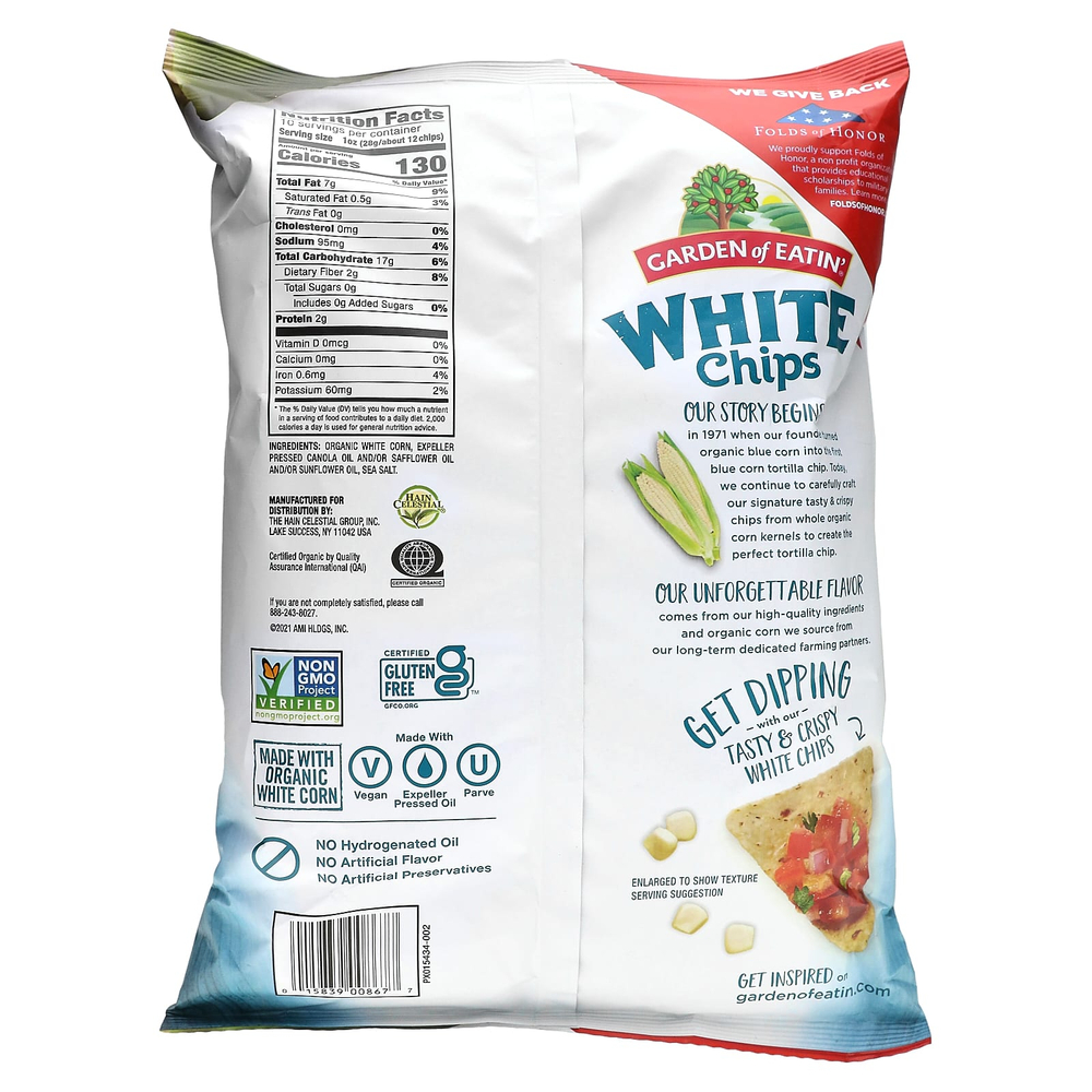 Garden of Eatin', кукурузные чипсы из тортильи, белые чипсы, 283 г (10 унций)