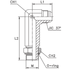 Штуцер FRM90 JIC 7/8 - 22x1.5 (удлин., o-ring)