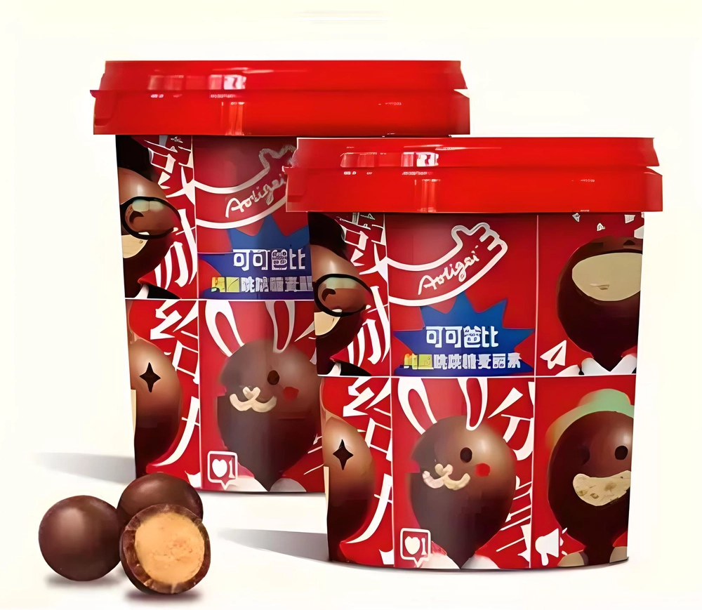 Конфеты в шоколадной глазури с взрывной карамелью Аолигей