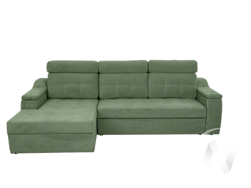 Диван угловой левый Бруно ДКУ-О NEW (Боска VL-1912-10 зеленый хаки; 3 категория)