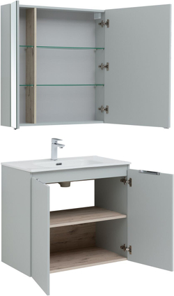 Мебель для ванной Aquanet Алвита New 80 2 дверцы, серый