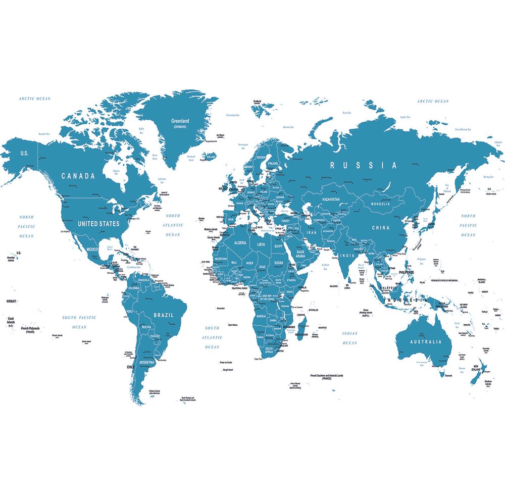 Фотообои голубая карта мира 019-019