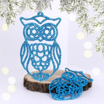 Подвеска «Мудрая сова» 10 см (набор 2 шт), голубой