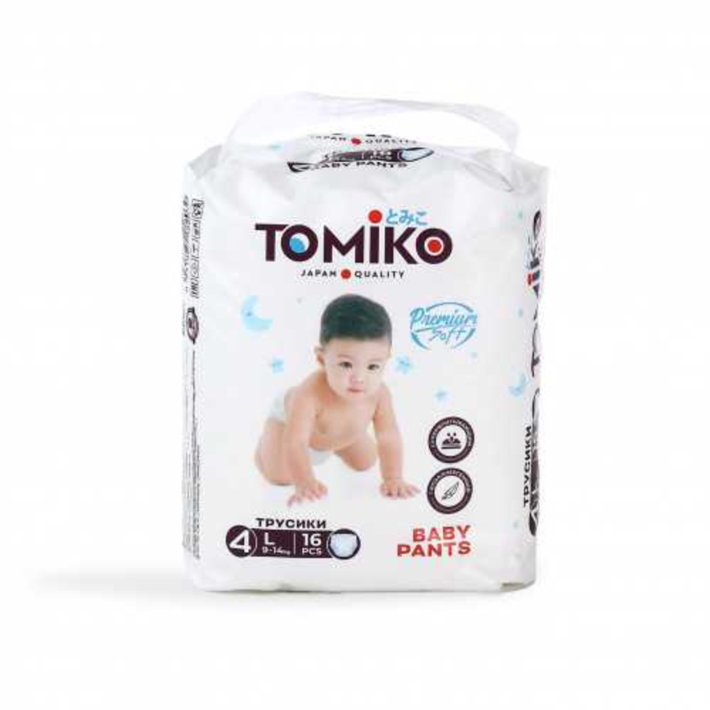Подгузники-трусики TOMIKO Premium Soft №4 16 шт