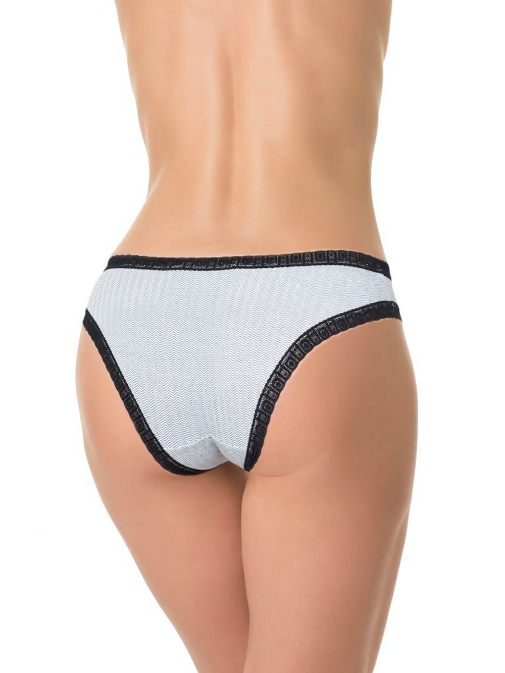 Трусики с мелким геометрическим принтом (Размер: XL) (Цвет: белый с черным)