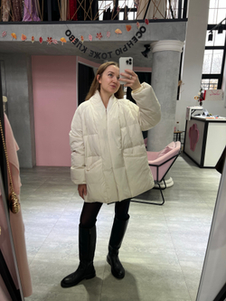 Пуховик Жасмин молочный