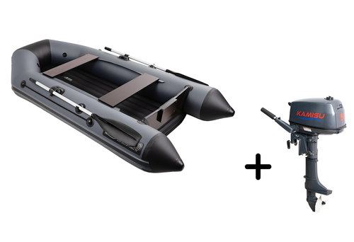Аква 2800 НДНД графит-чёрная + KAMISU T 5 BMS (комплект лодка + мотор)