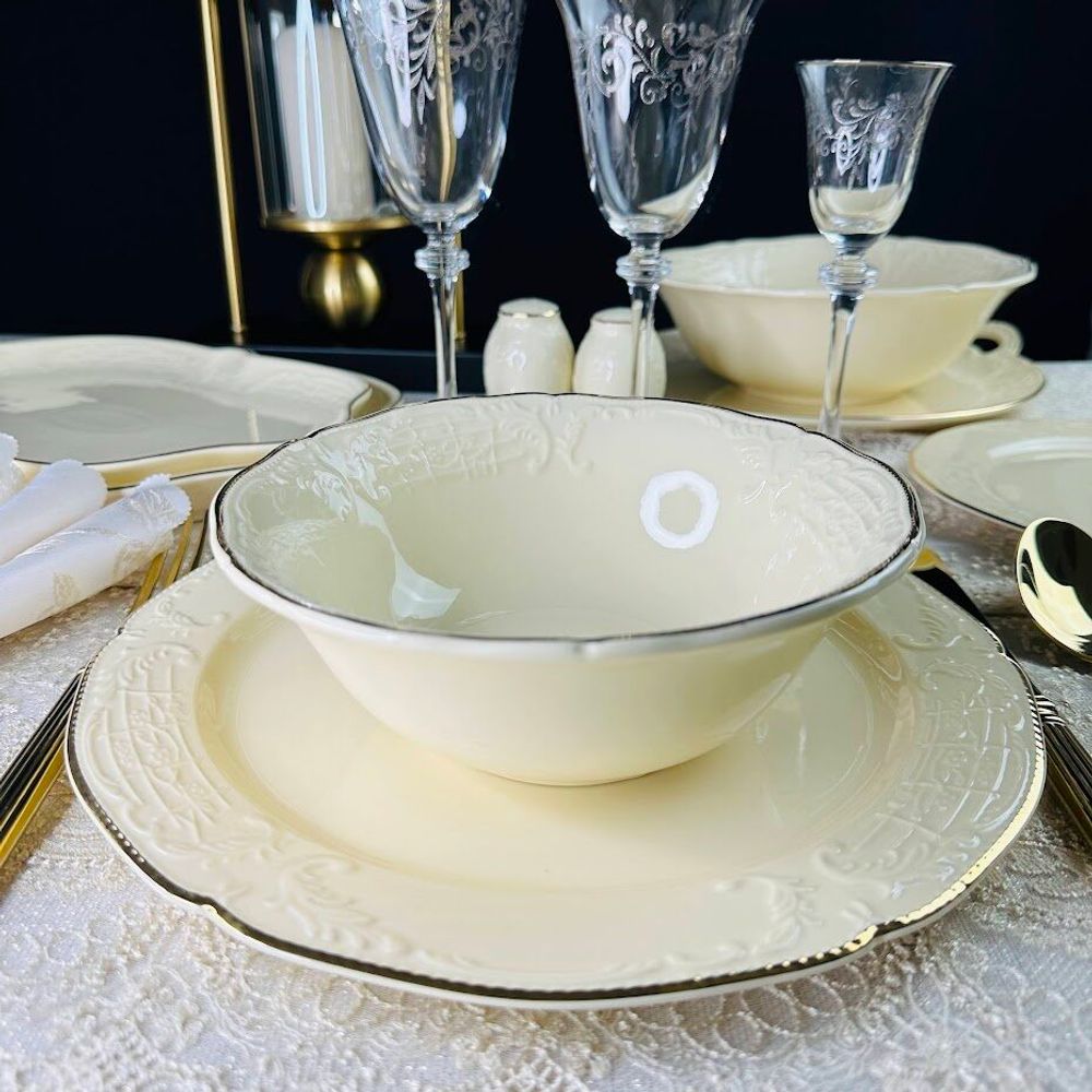 Lenardi 205-397 Набор из 6 салатников 18см ДОМИНИКА КРЕМ в под.уп.(х6)Фарфор