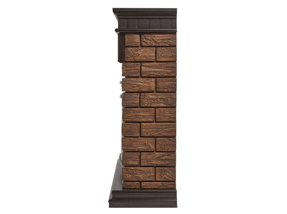 Портал Firelight Bricks Wood 25 камень темный, шпон венге