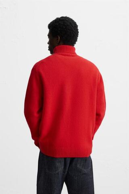 ZARA СВИТЕР ИЗ 100% ШЕРСТИ, КРАСНЫЙ