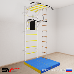 Шведская стенка Sv Sport усиленная 6424 (Турник рукоход/Брусья/Лестница/Мат 1м)