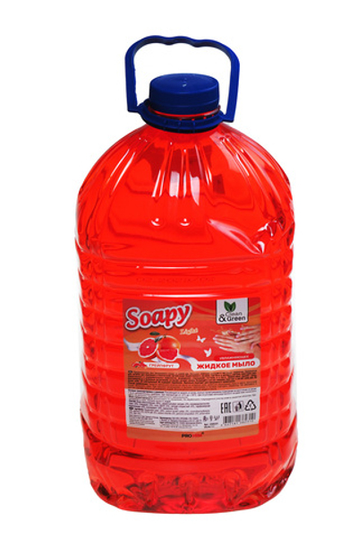 Мыло жидкое "Soapy" прозрачное с ароматом Грейпфрут 5л Clean&Green эконом CG8231