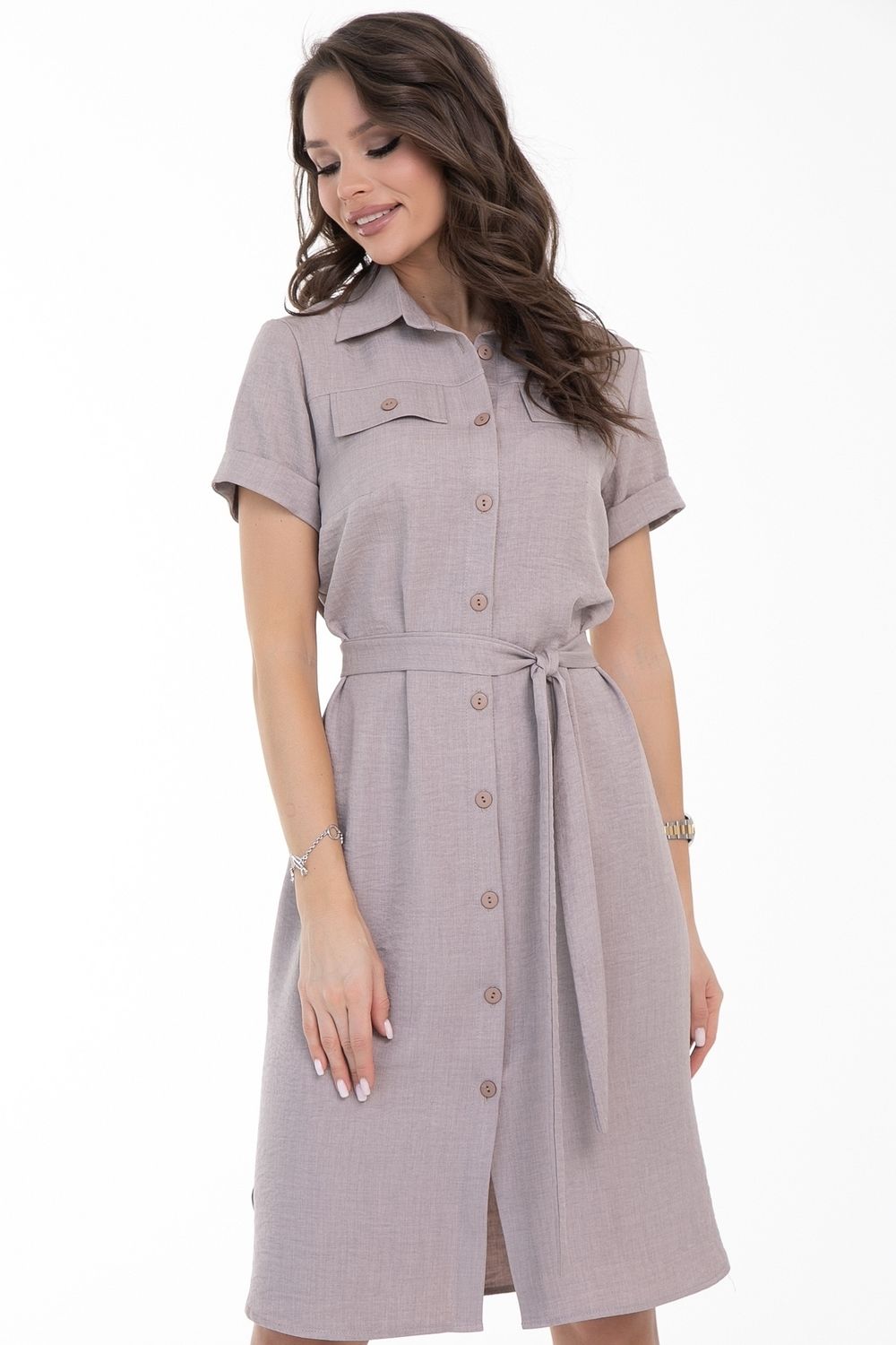 Платье-рубашка Сидни Лето (мокко) Diolche (Акция)