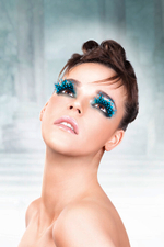 Ресницы голубые (перья) (Цвет: черный, голубой)