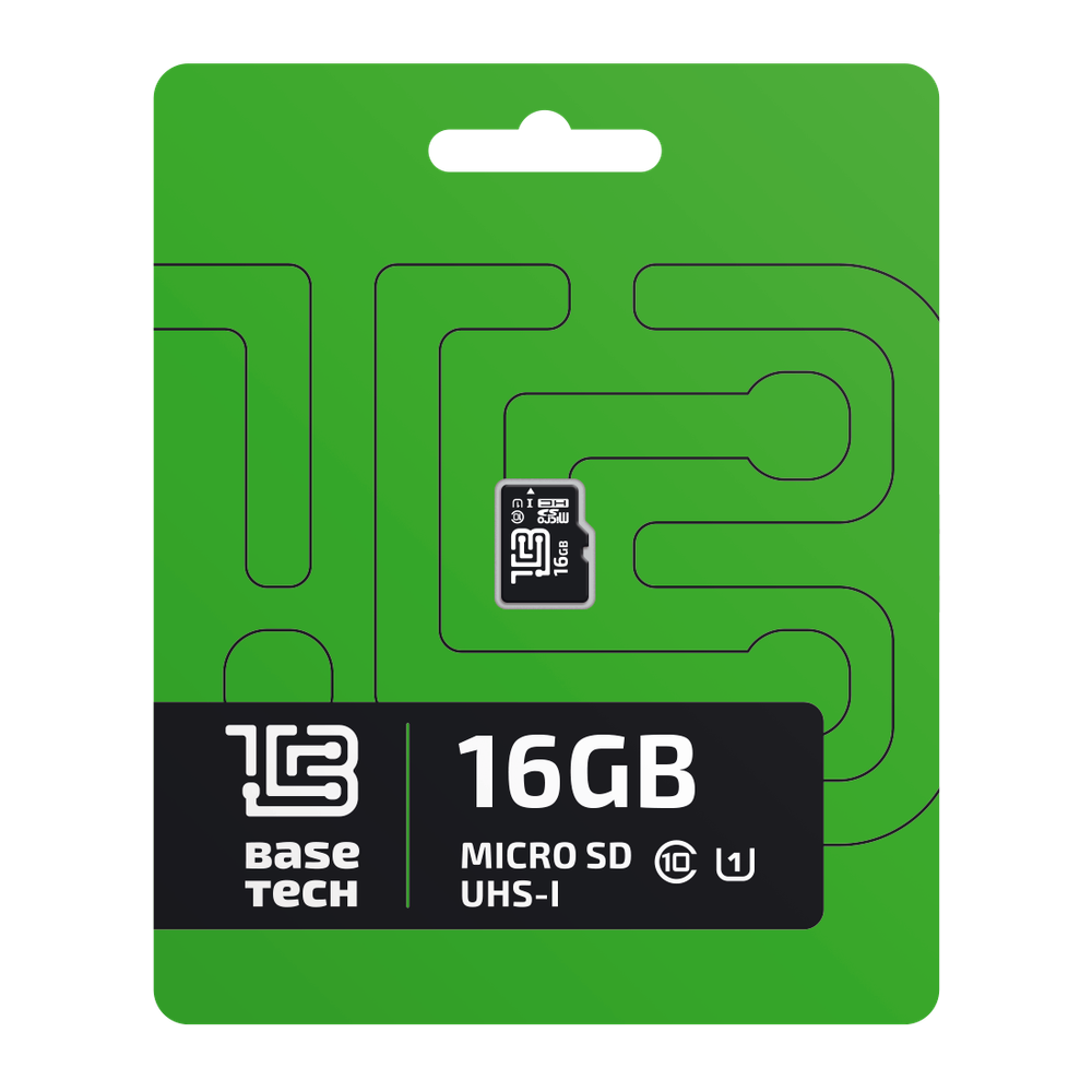 Карта памяти BaseTech 16Гб microSDHC, C10/UHS-I U1 (BTMSD016GU1)