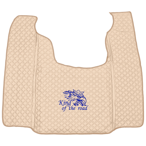 Ковры SCANIA 5 серии G (автомат), (экокожа, бежевый, бежевый кант, синяя вышивка)